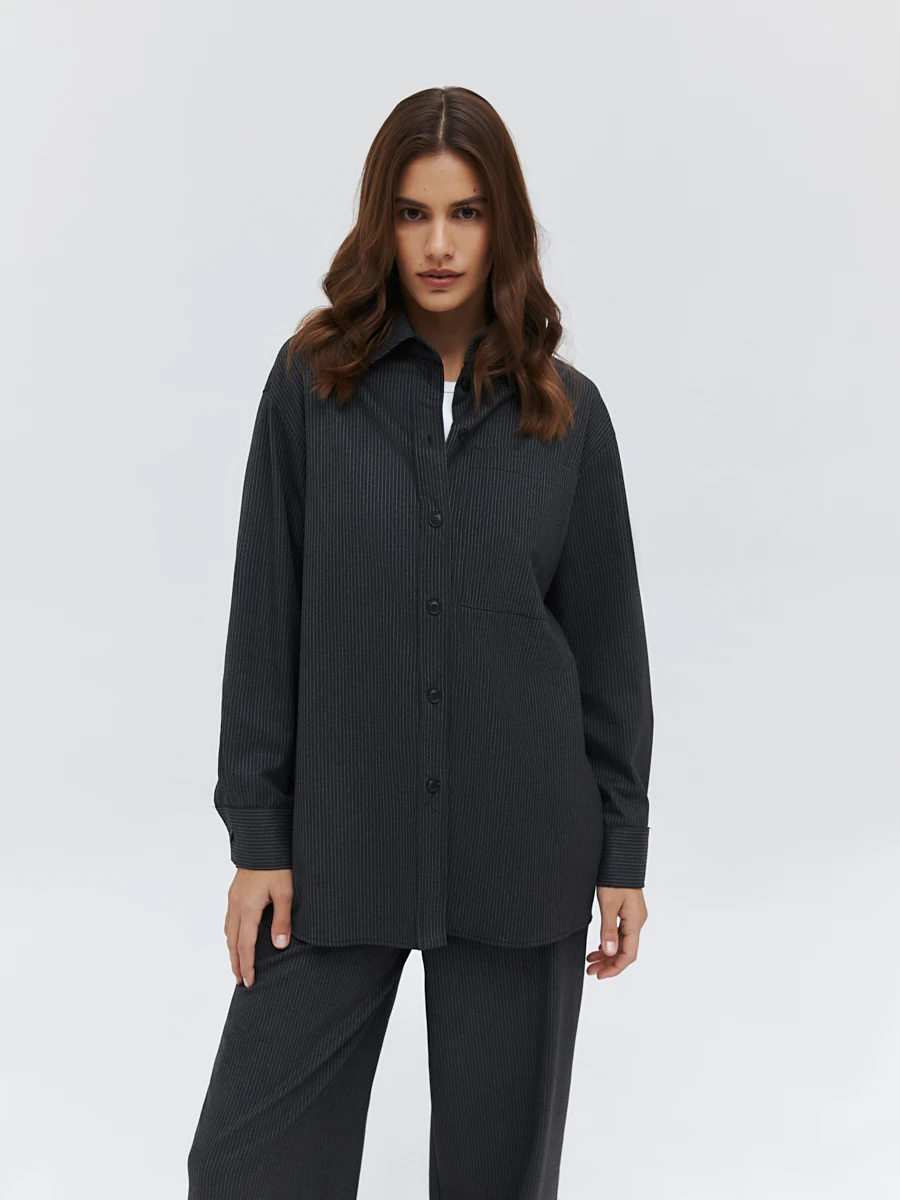 Oversize рубашка в полоску Oversize рубашка в полоску