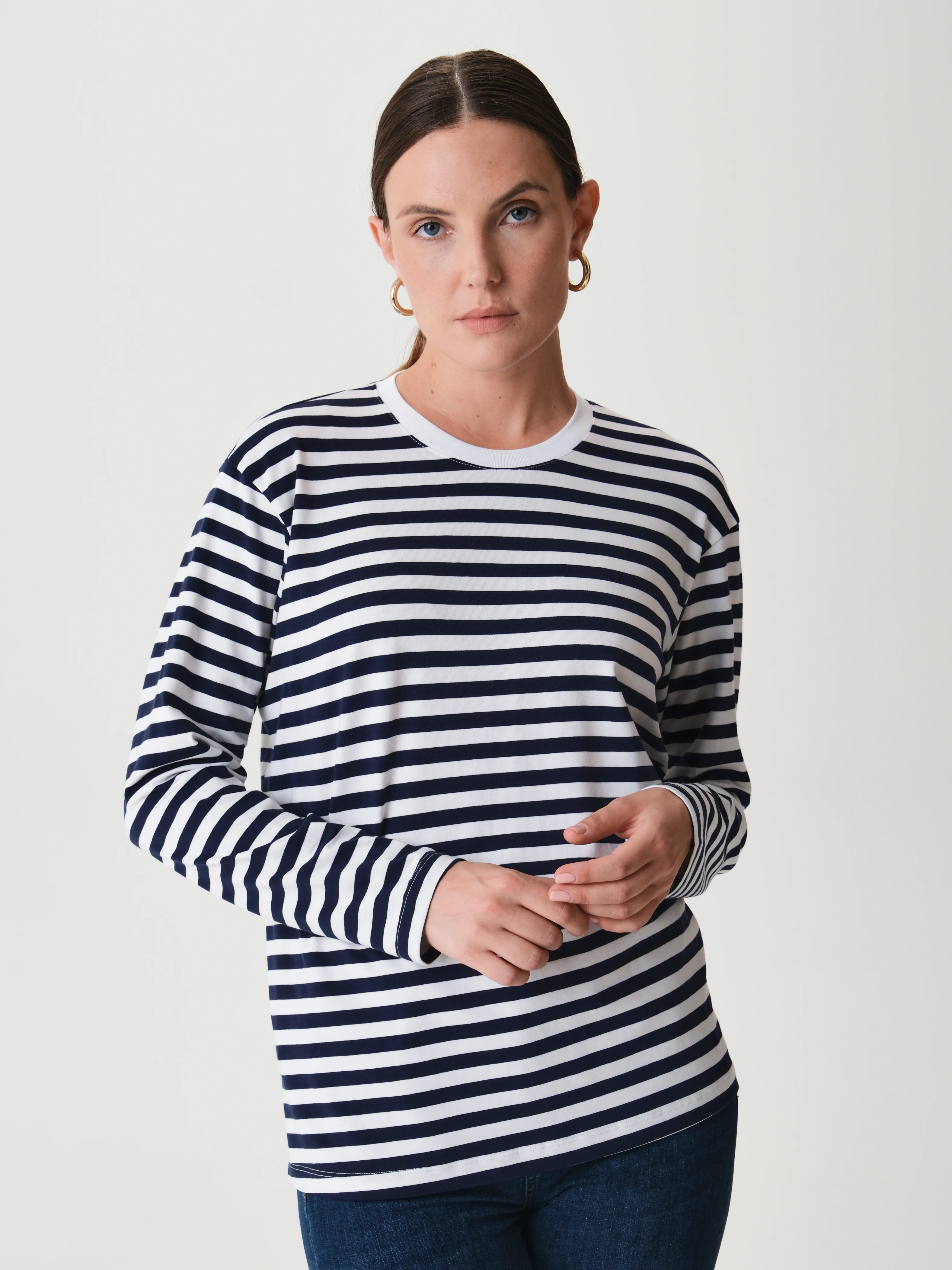 Свободный лонгслив в полоску