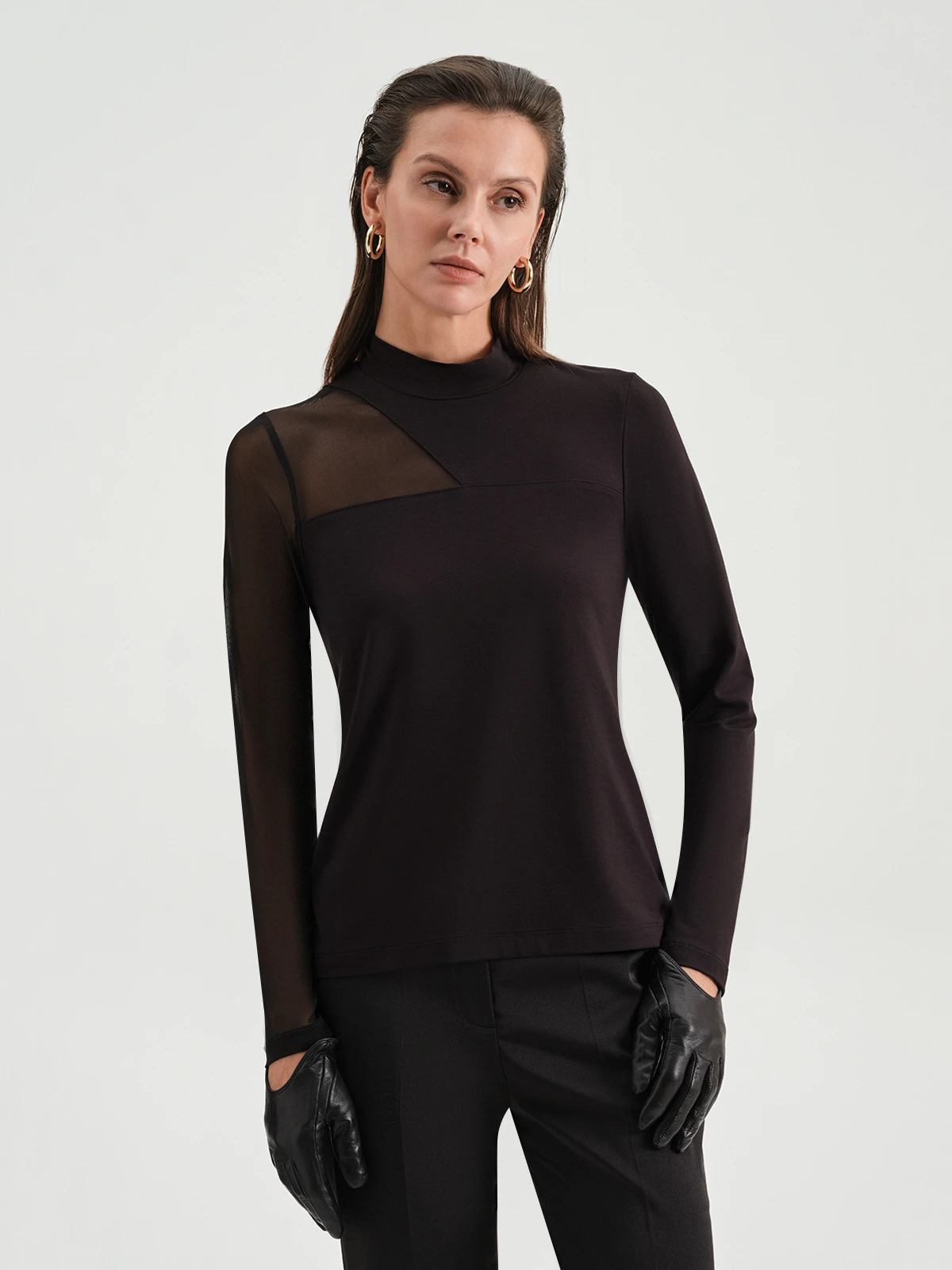 Лонгслив с сеткой