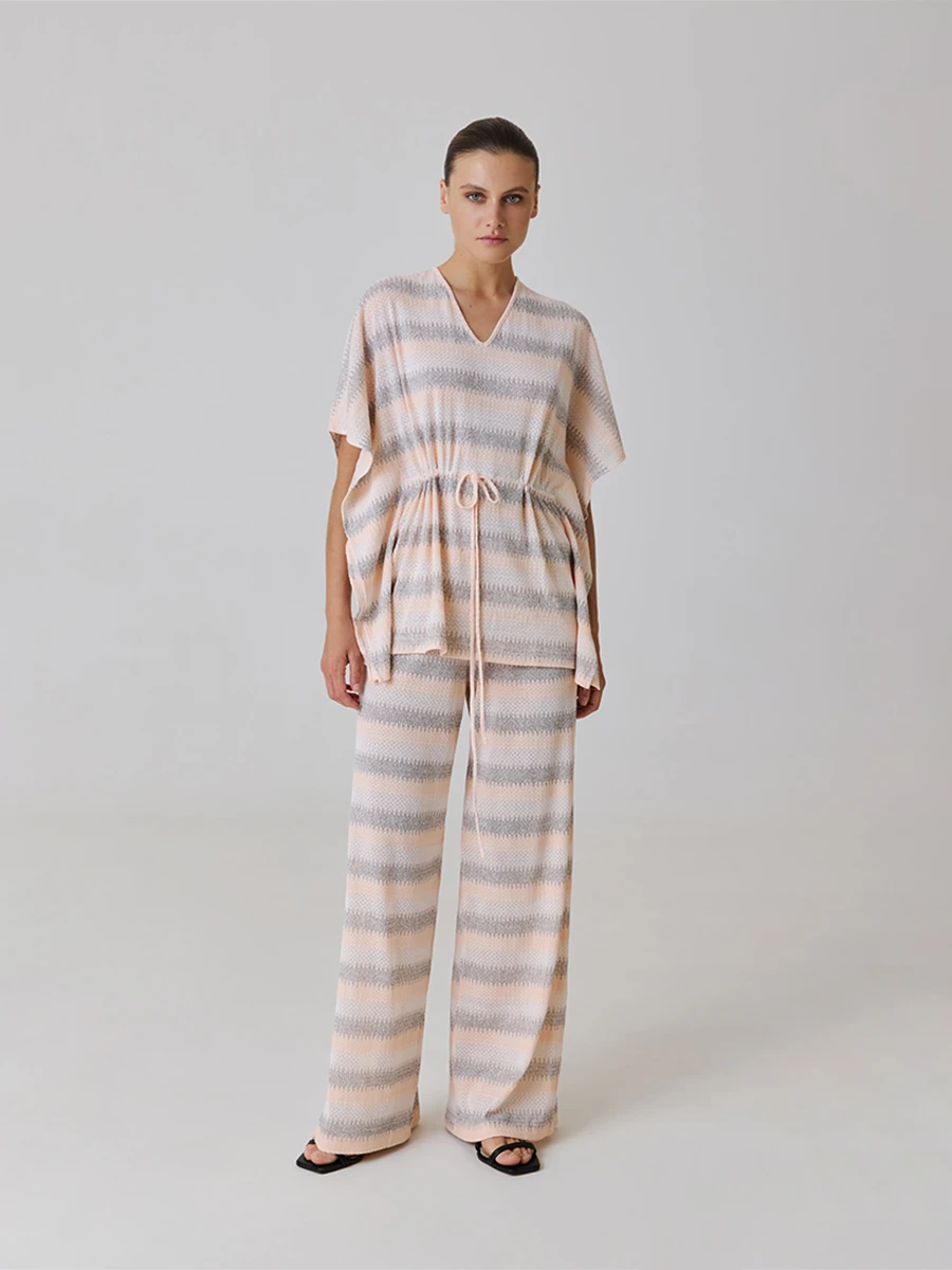 Трикотажные брюки на высокой посадке