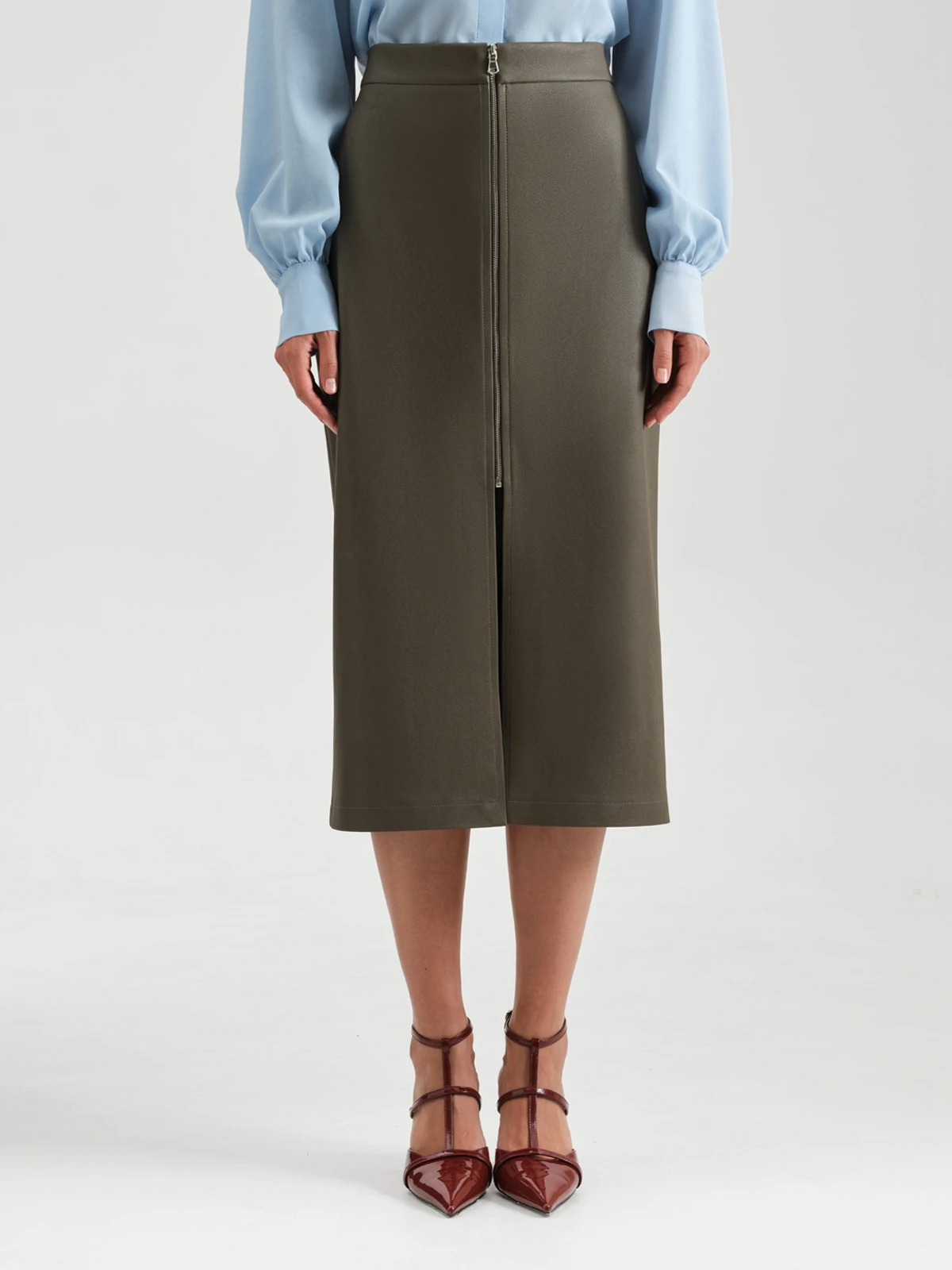 Юбка-карандаш из экокожи