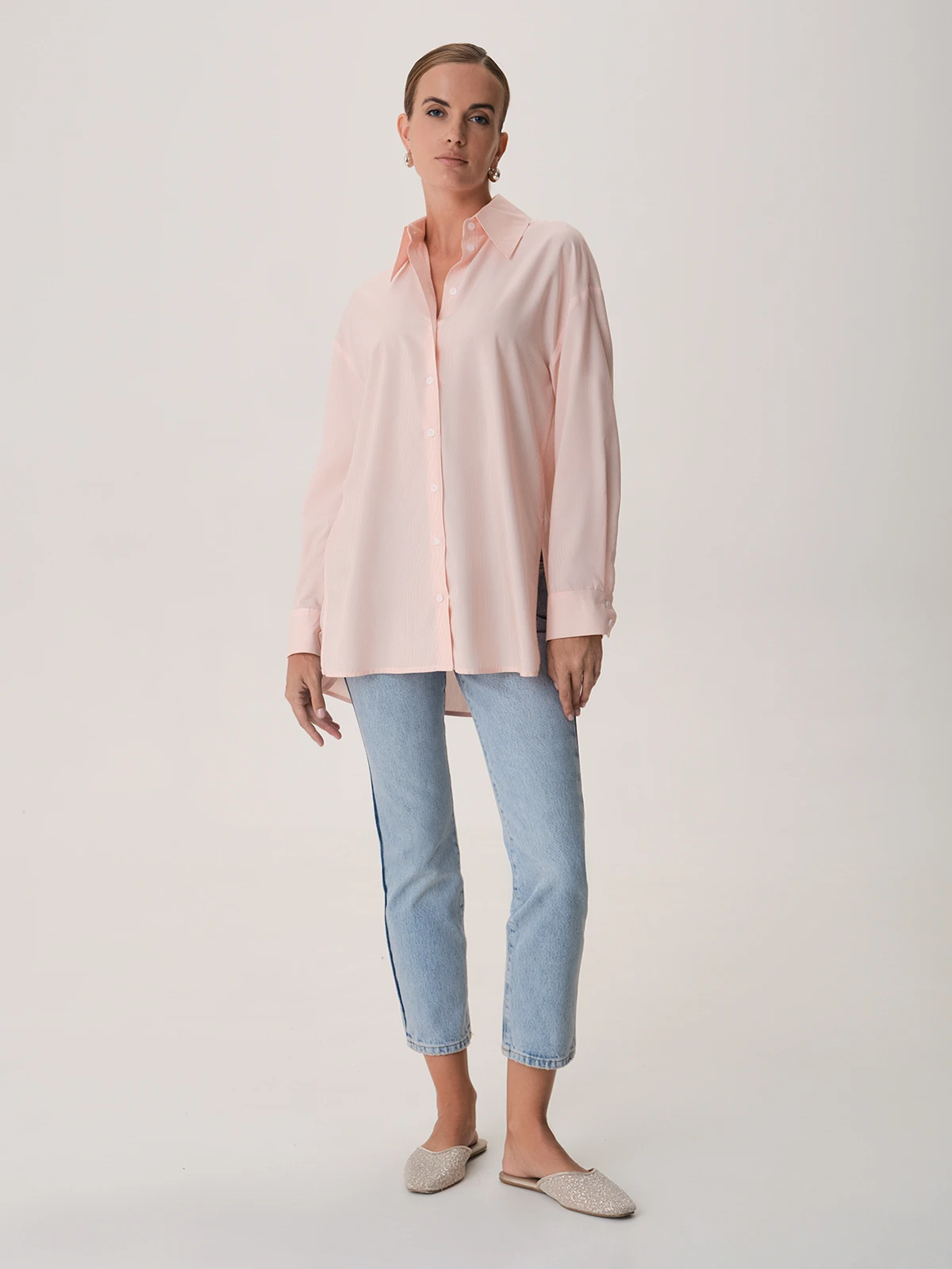 Oversize рубашка в полоску