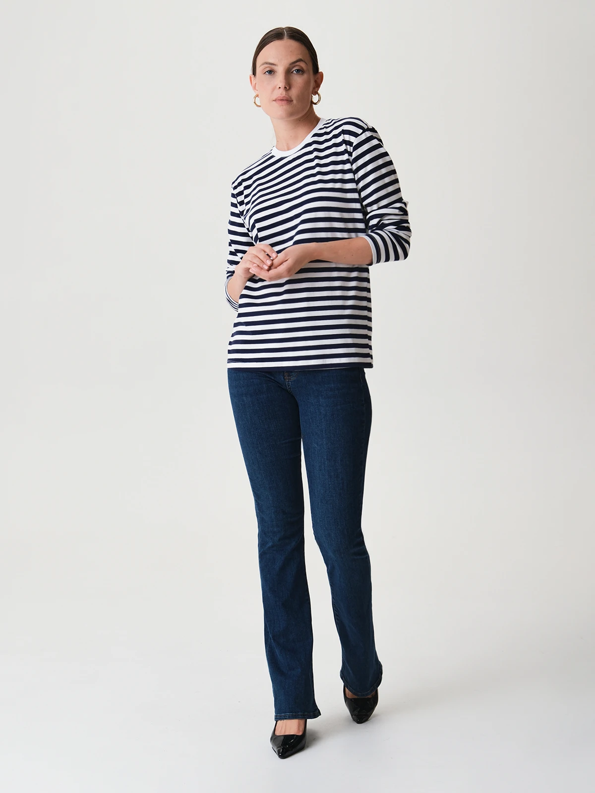 Свободный лонгслив в полоску