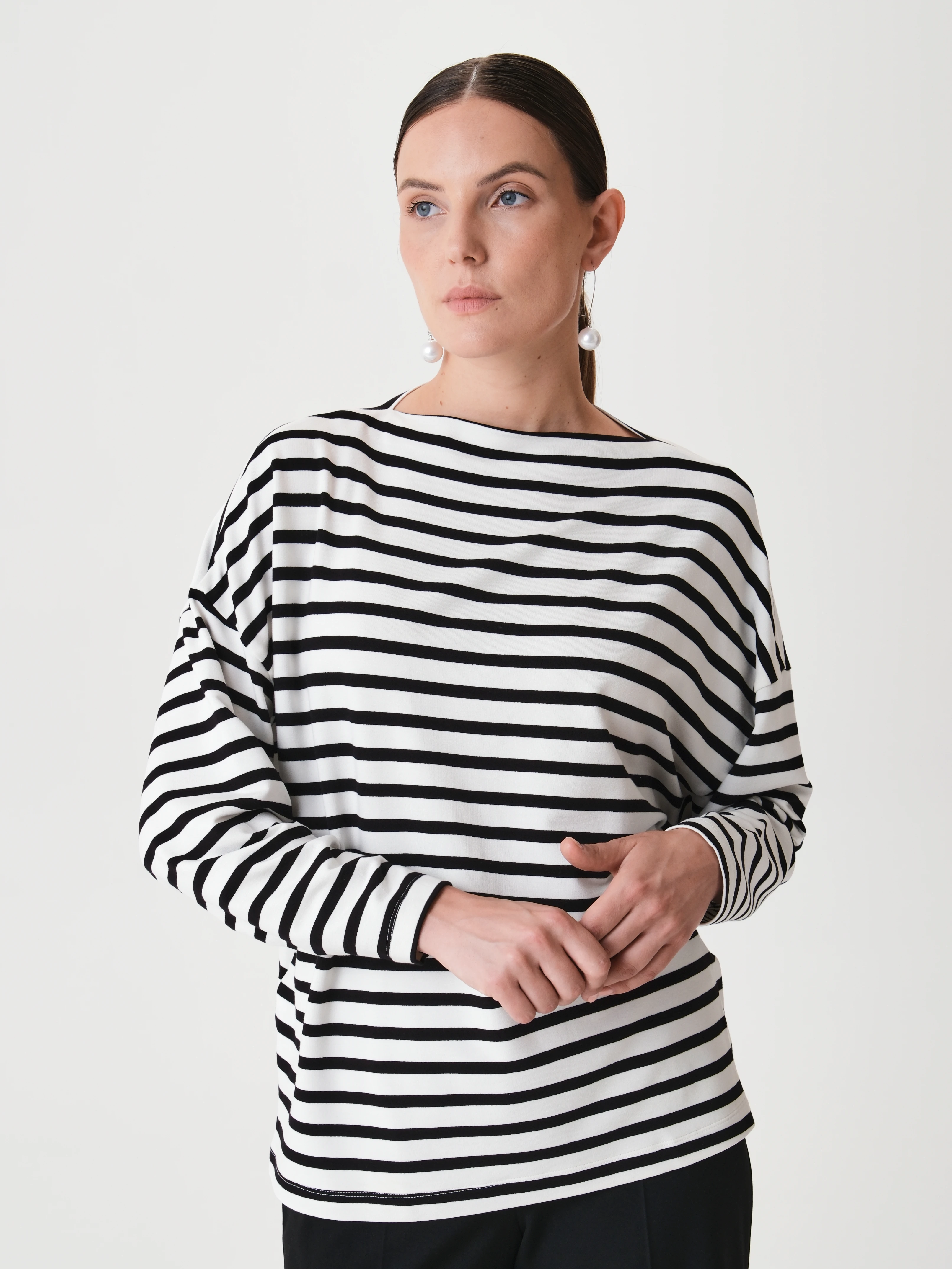 Oversize лонгслив в полоску