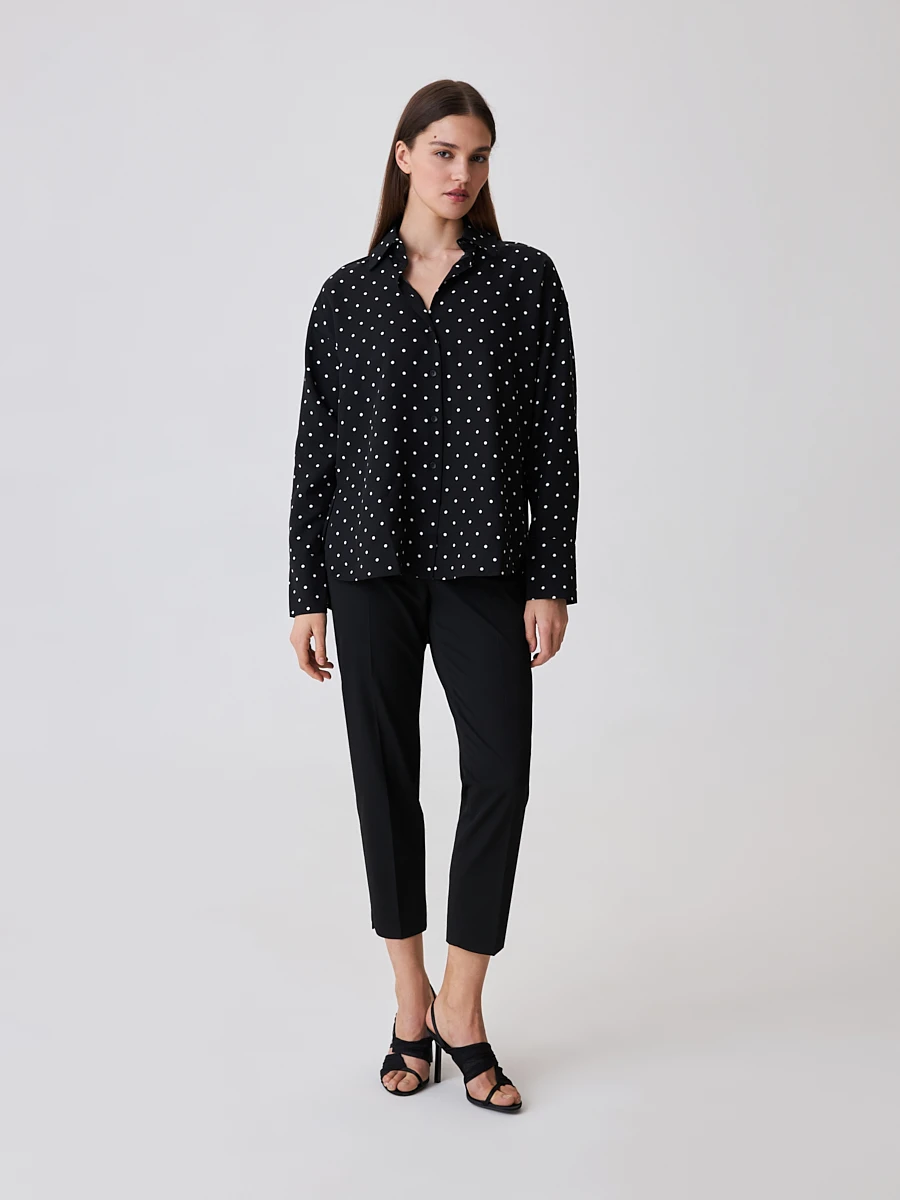 Свободная блуза в горошек