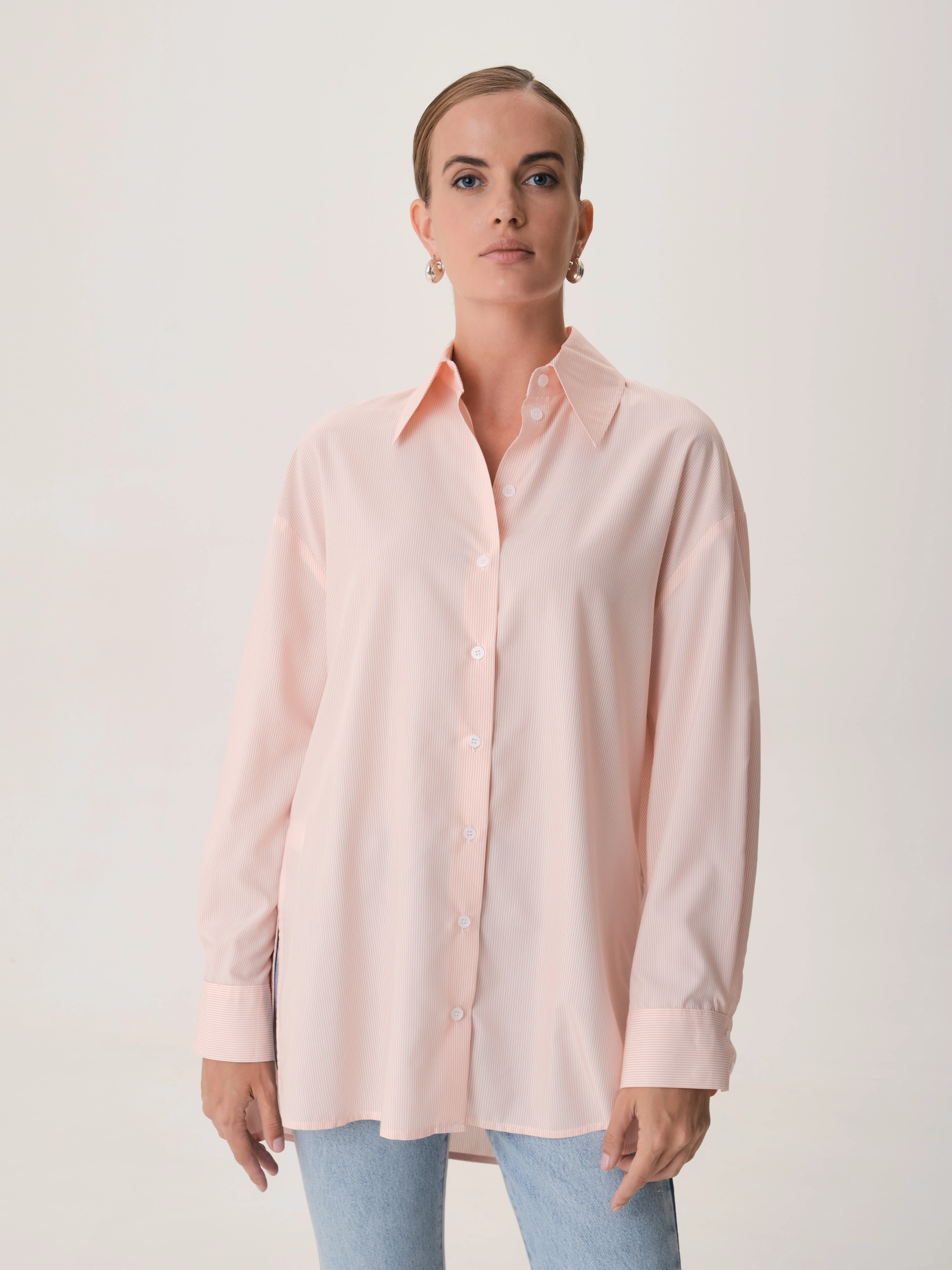 Oversize рубашка в полоску