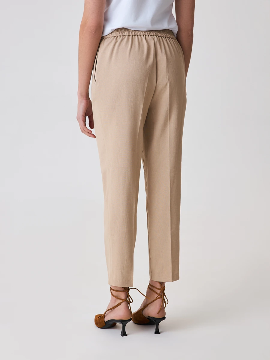 Укороченные брюки с резинкой по спинке