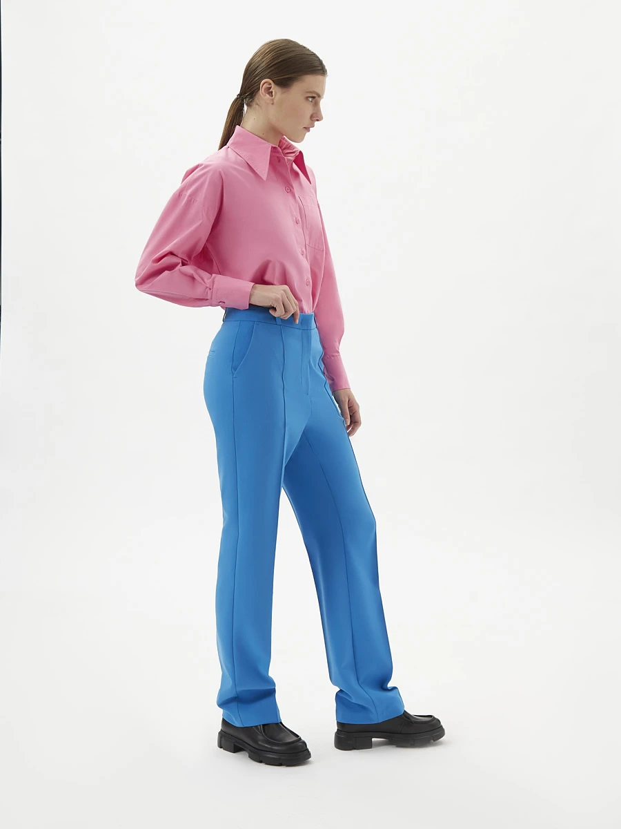 Прямые брюки из эластичной ткани