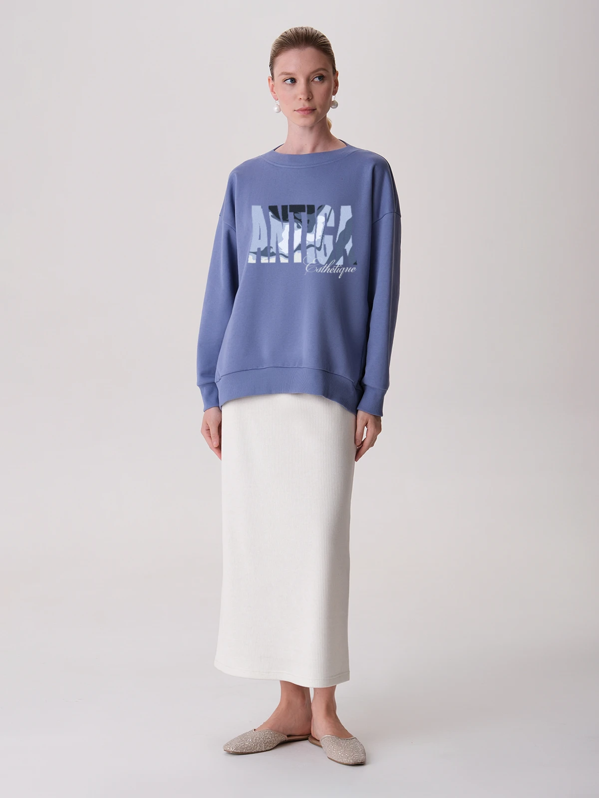 Oversize свитшот с принтом