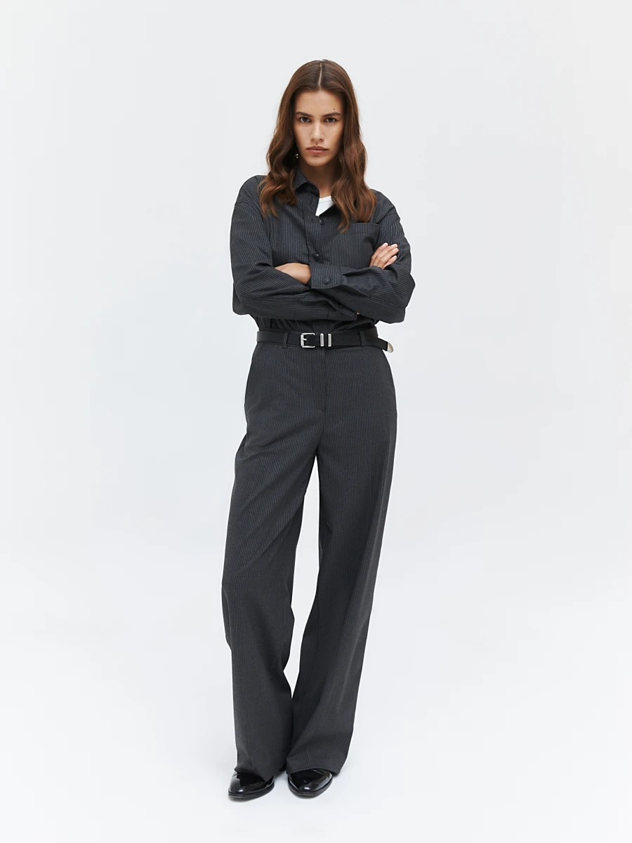 Oversize рубашка в полоску