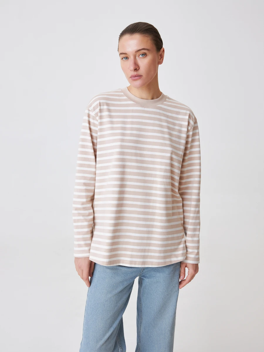 Oversize лонгслив в полоску