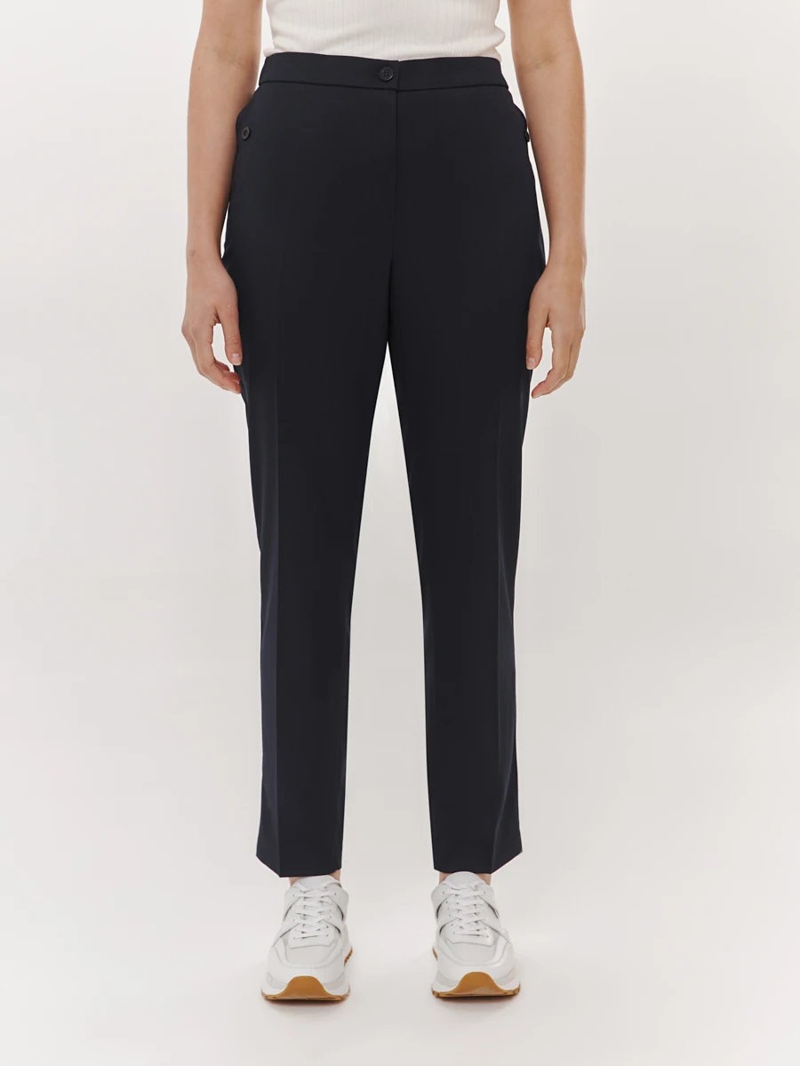 Зауженные брюки из эластичной ткани