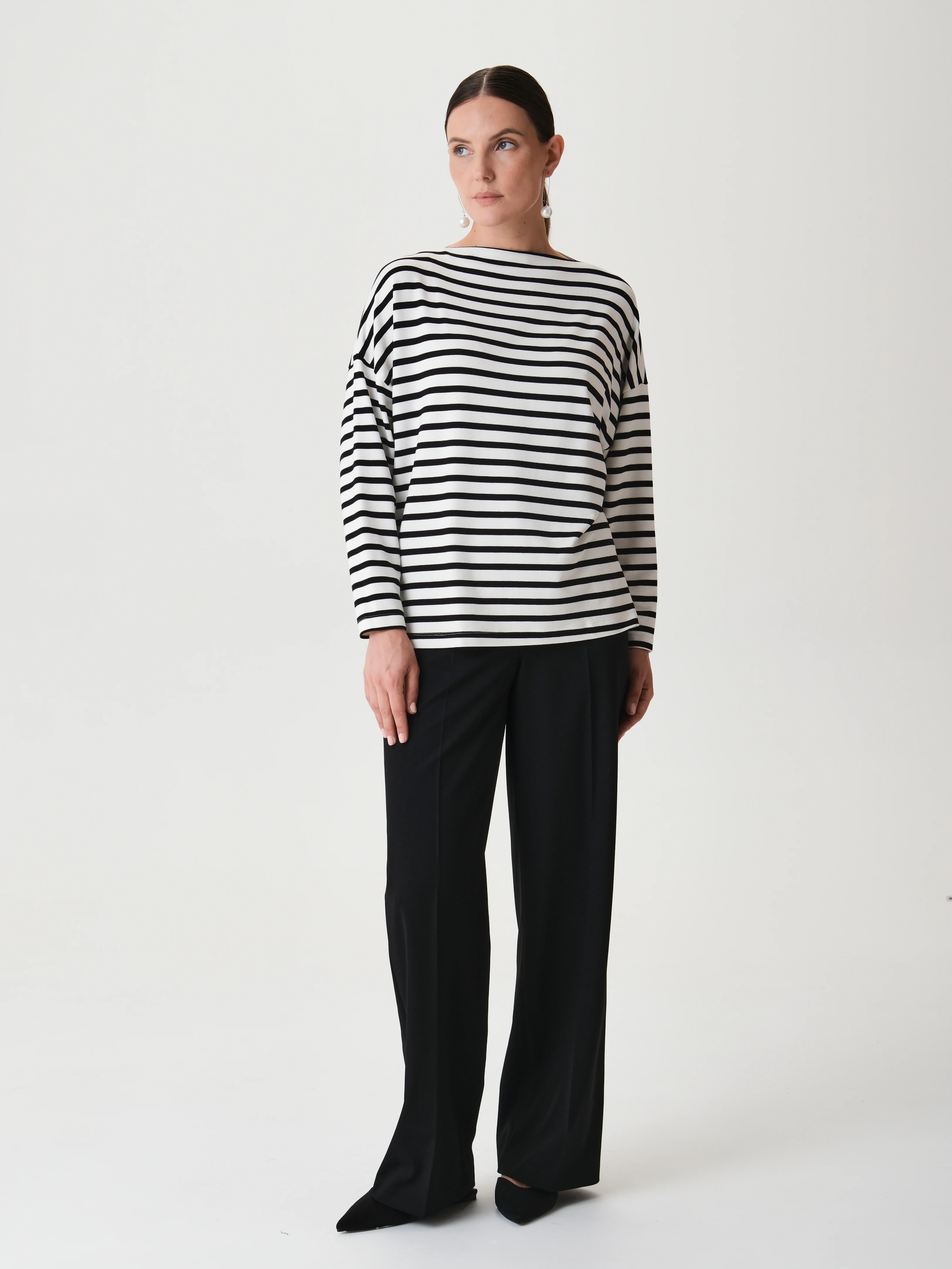 Oversize лонгслив в полоску