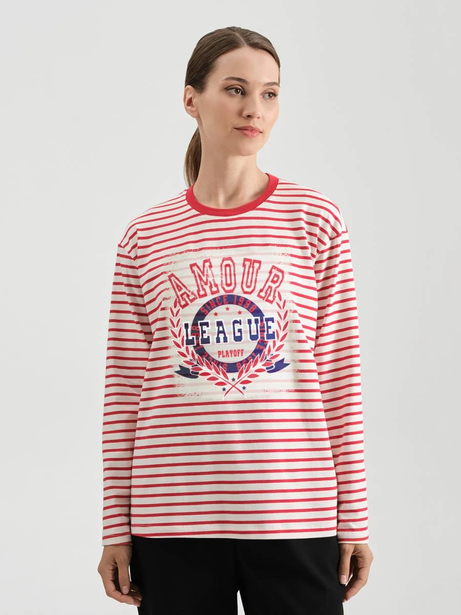 Oversize лонгслив в полоску