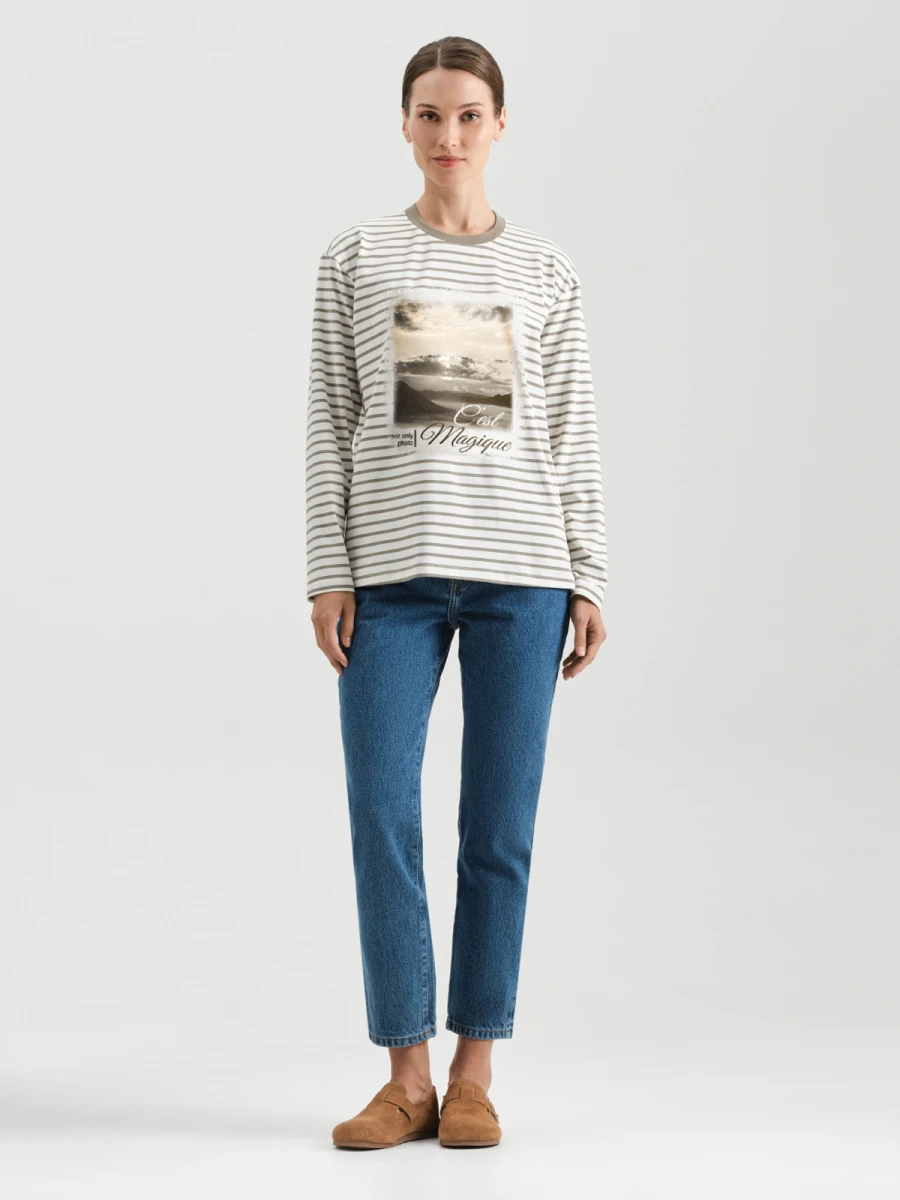 Oversize лонгслив в полоску