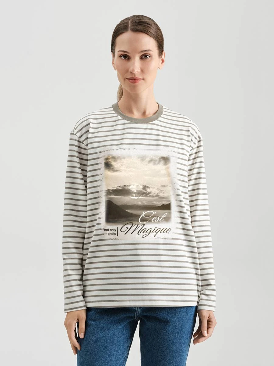 Oversize лонгслив в полоску