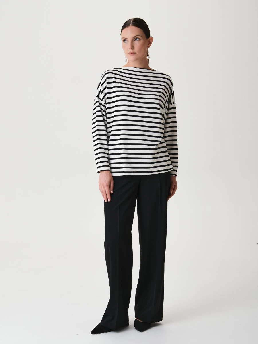 Oversize лонгслив в полоску